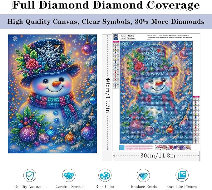 HHMATITS Christmas Diamond Art Kits for Adults 12x16inch