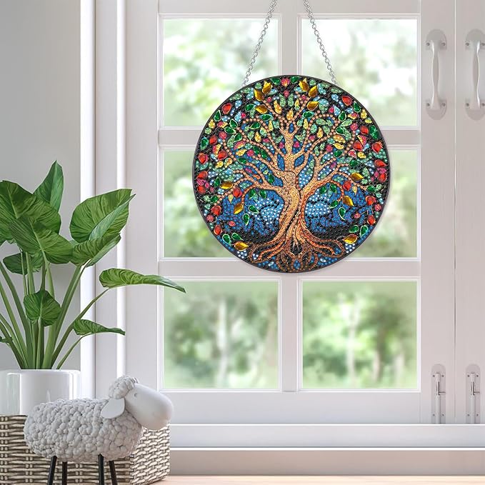 SKRYUIE Tree Hanging Pearl Diamond Art Kits for Adults Suncatcher A56