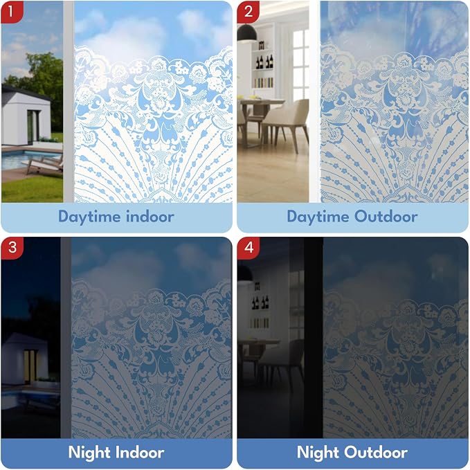 ADD.HERES Stained Glass Window Film, Window Film Decorative, 17.5 x 78.7 in