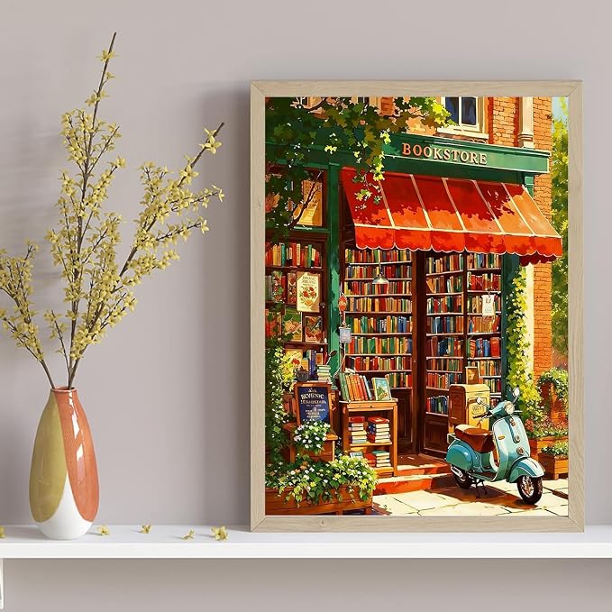 DAZZLEDOTS Diamond Art Kits for Adults, Book Store Round Diamond Painting