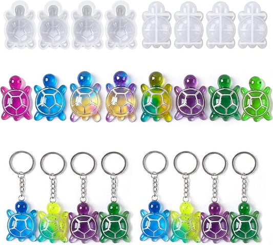 8Pcs Mini Turtle Silicone Molds for Resin, Mini Animal Epoxy Resin Molds