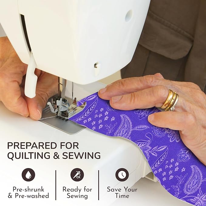 Tinyspool & Co.'s Twirlie Roll 40 Precut Quilting Fabric Strips for Quilting Supplies, Crafting, and Sewing, Soft Cotton Strip for Blanket, Rug, Upholstery, Home Decor, and Purse Making, Royal Purple