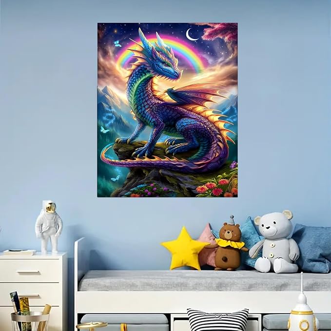 Arttoplus Dragon Paint by Numbers Kit for Adults Beginner 16x20 inch | Dragon Adult Paint by Number Kits on Canvas, DIY Acrylic Oil Painting by Numbers for Gift Home Wall Decor (Without Frame)