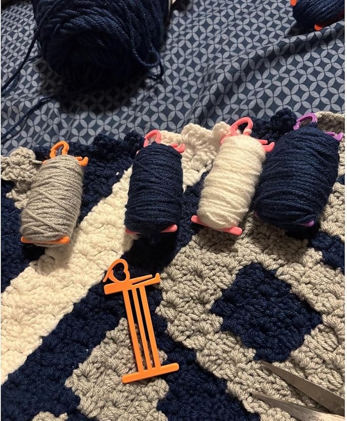 Large Yarn Bobbins for Crochet, 6Pcs Yarn Bobbin with Stitch Marker Preventing Tangles, 4'' Yarn Thread Bobbins for Knitting, 3 Color