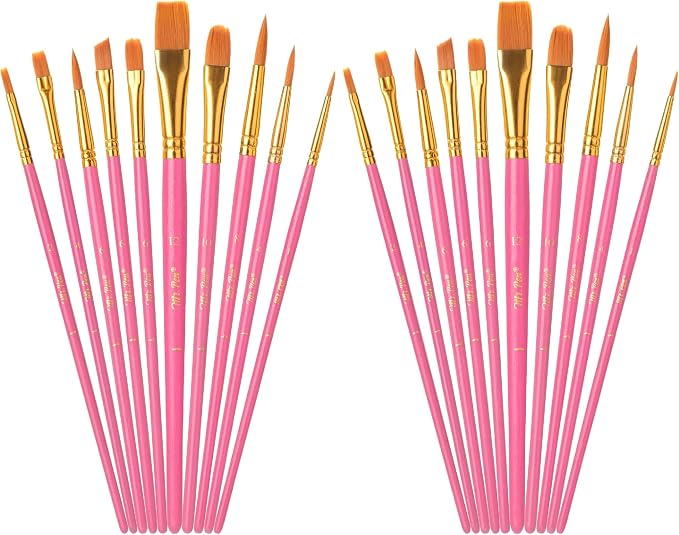 Mr. Pen- Acrylic Paint Brushes Set, 20 Pack, Round & Pointed Tip