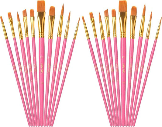 Mr. Pen- Acrylic Paint Brushes Set, 20 Pack, Round & Pointed Tip