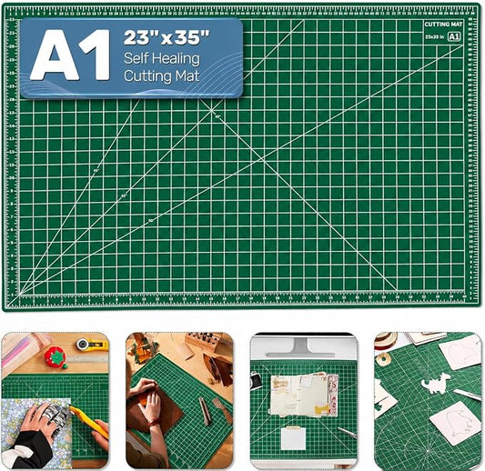 Self Healing Cutting Mat, 23" x 35", Large Double-Sided Rotary Cutting Mat for Sewing, Quilting, Scrapbooking, Fabric & Craft Cutting Board, (A1), Green