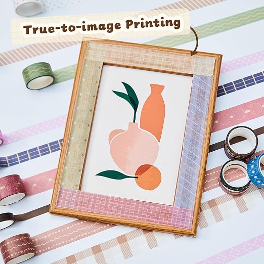 Neutral Washi Tape Set 24 Rolls,Decorative Masking Tape for Junk Journal, Scrapbooking Supplies, DIY Crafting Supplies