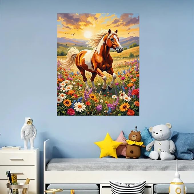Arttoplus Horse Paint by Numbers Kit for Adults Beginner 16x20 inch | Horse Adult Paint by Number Kits on Canvas, DIY Acrylic Oil Painting by Numbers for Gift Home Wall Decor (Without Frame)