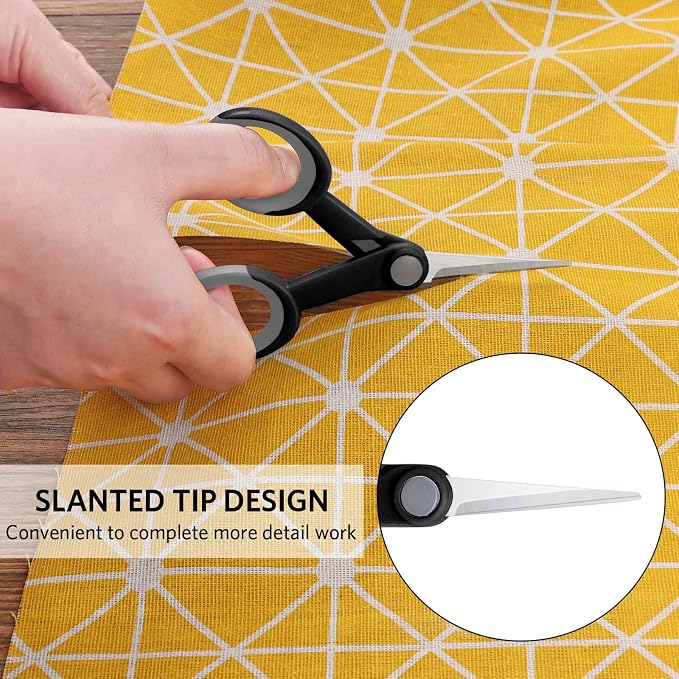 Asdirne Premium Sewing Scissors Bundle, Sharp and Durable, Comfortable Handle, Contains 9”Fabric Scissors, 5”Detail Shear, 3.9”Embroidery Scissors, 4.8”Thread Snips, Black and Gray