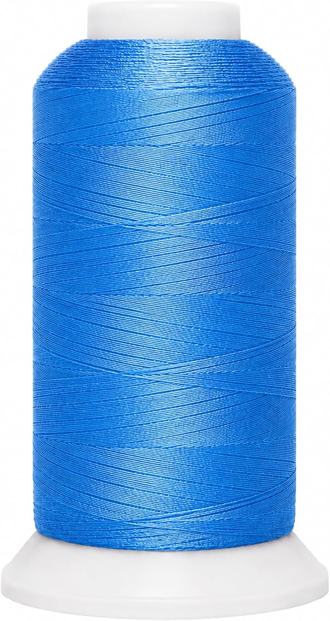 Mandala Crafts Sky Blue Tex 90 Polyester Heavy Duty Thread for Upholstery | 1500 Yds T90 UV Resistant Strong Thread for Leather Sewing, Marine, Drapery, Jeans, Hair Weaving & Extension, Outdoor