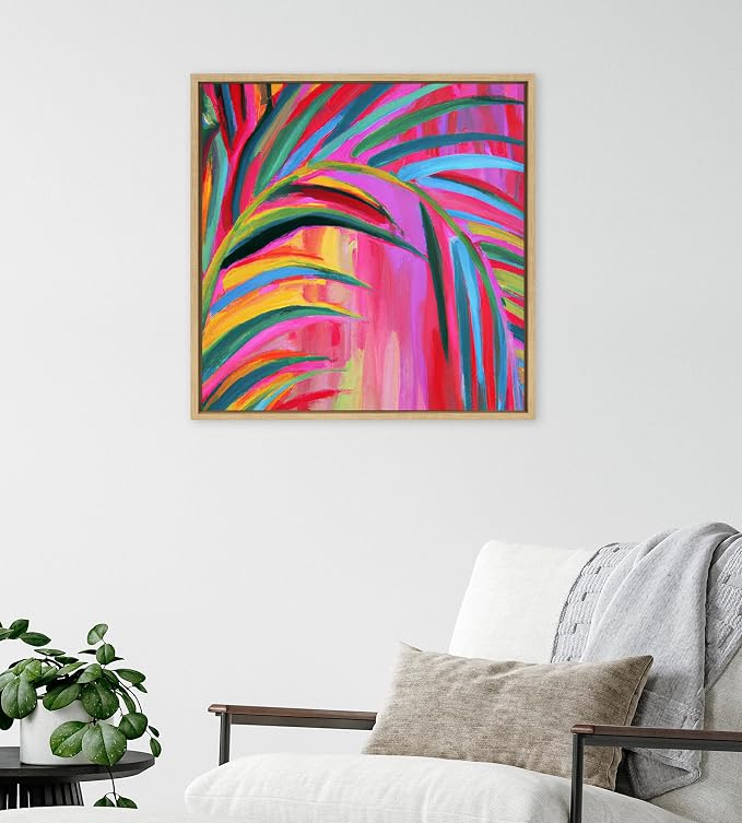 Kate and Laurel Sylvie Blank Framed Wall Art, 22x22 Natural, Paint-Your-Own