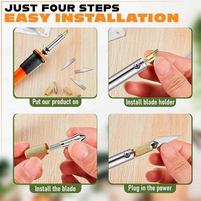 Hot Knife Cutting Tool, 30W, 10 Blades and Wood Burning Tip