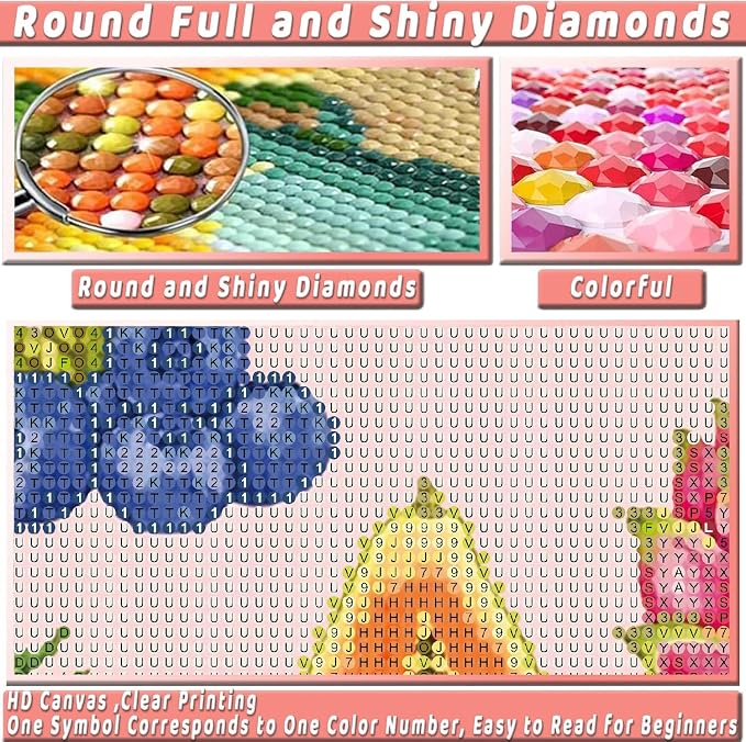 Pink Fruit Diamond Art Kits for Adults Diamond Painting Kit for Beginner | 5D DIY Funny Cute Vintage Diamond Dots Full Drill Crafts for Gem Art Dot Art for Adults Home Wall Decor for Teens 12x16 in