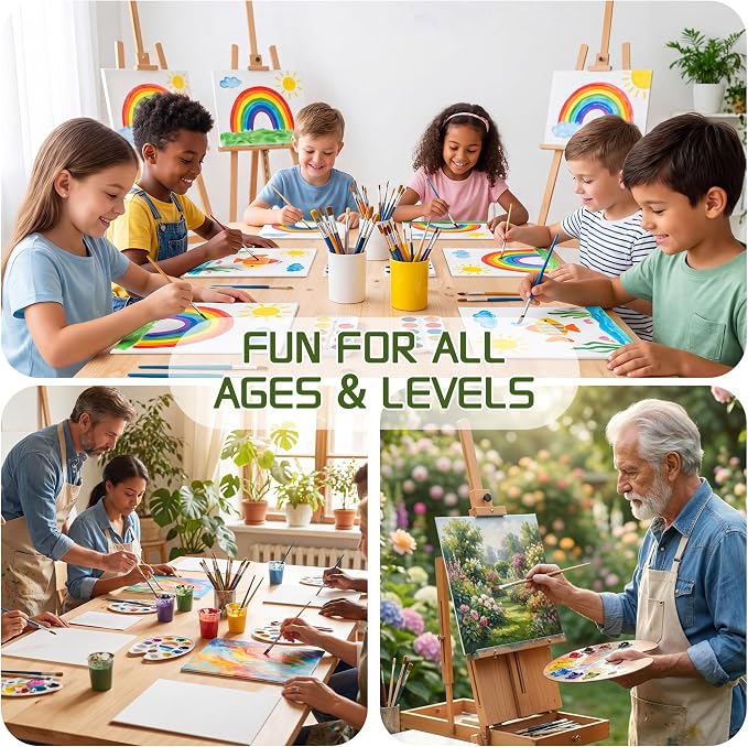 8x10 Canvas Boards for Painting, Primed Cotton Panels, 5 Pack | Pre-Primed Acid-Free Cotton Anvas. for Acrylic, Oil, Watercolor, Gouache & Tempera. Ideal for Students, Artists and Beginners