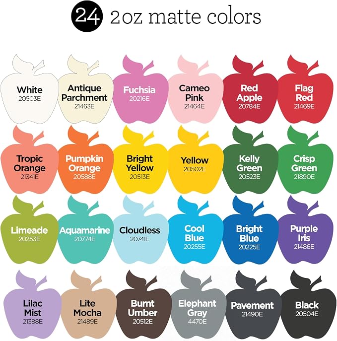 Apple Barrel 36 Piece Acrylic Craft Paint Kit for DIY Arts and Crafts, Matte Finish (2 fl oz each)