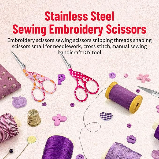 Embroidery Crafting Scissors, 3.7 Inches, 2 Pieces