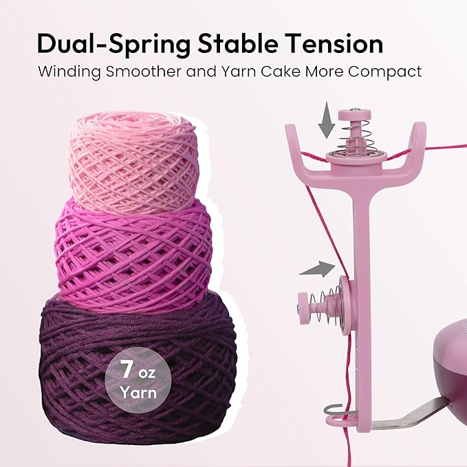Yarn Winder Electric, Auto Compact Cake Winding for Knitting Lovers | Perfect Yarn Organizer with Strong Tension & Adjustable Speed, Efficient Large Capacity Yarn Ball Spinner for Crafters Purple