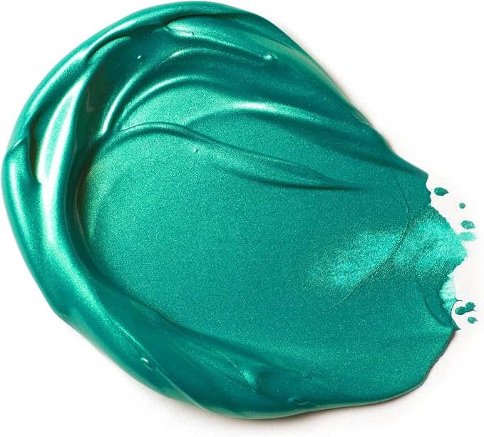 Liquitex BASICS Acrylic Paint, 4-oz Tube, Metallic Aqua Green | Medium Viscosity, Satin Finish, Lightfast, Fine Art Pigments, Range of Opacities, Easy Blending