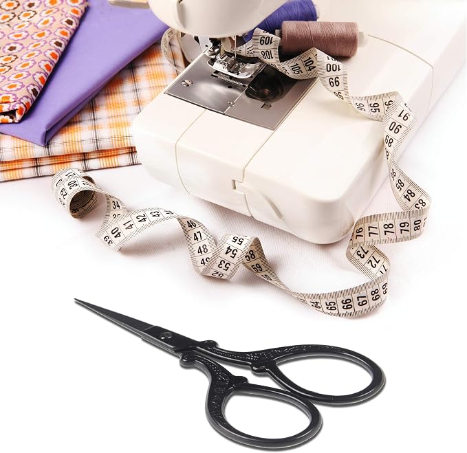 3.6inch Small Embroidery Scissors Sewing Crochet Cross Stitch | Knitting Scissors Sharp Craft Scissor with Leather Scissor Cover for Needlework Manual Sewing Handicrafts Tool