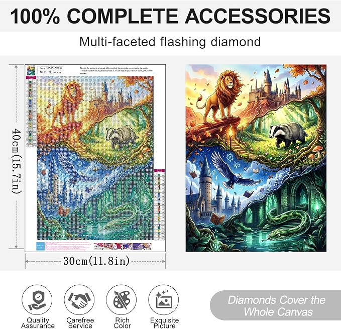 Castle Diamond Art Kits for Adults, DIY Diamond Painting Kits for Beginner | Funny Diamond Dots Round Full Drill Crafts for Gem Art Dot Art for Adults Home Wall Decor for Teens Boys Girls 5D 12x16 inch