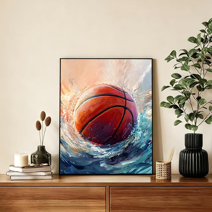 AUKELHJ Paint by Numbers Kit for Adults Beginner, Basketball, 16X20 Inch | Paint by Number for Adults, Beginner Friendly, High-Definition Color Canvas, Stress Relief, Home Decor, Gifts, Unframed