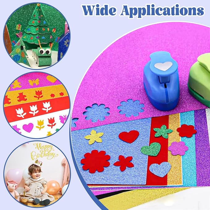 30 Pack Glitter Cardstock Paper Sheets 250gsm/92lb 6×8inch