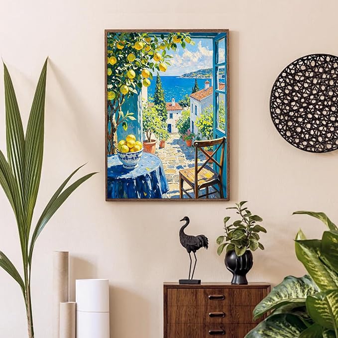 Beach Cute Lemons Paint by Numbers Kit for Adults Beginner (Without Frame)