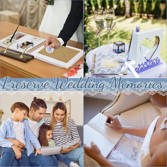 Letters to Bride Scrapbook,8.5 X 7 Inch,Floral,Blue