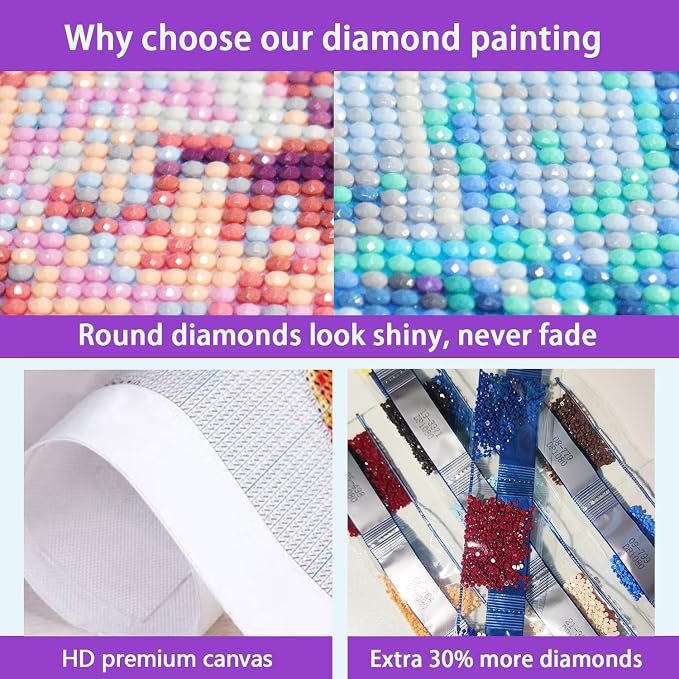 JXDXDJ 5D Diamond Painting Kits for Beginners,Ancient Tree Full Drill Diamond Art Kits for Adults,DIY American Flag Round Diamond Dots for Adults Crafts,Gem Painting Home Wall Decor 13.78x13.78 Inch