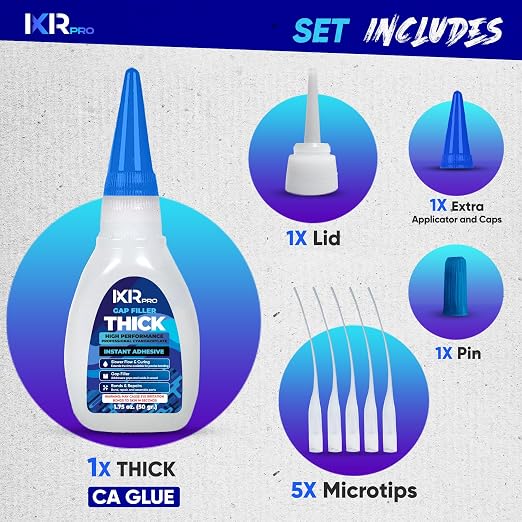 Thick CA Glue, Super Glue, Cyanoacrylate Adhesive, 1 Pcs 1.75oz Repair kit