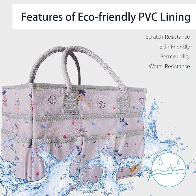 Cupohus Craft Organizer Tote Bag, Pink Fruit Sewing Bag for Art