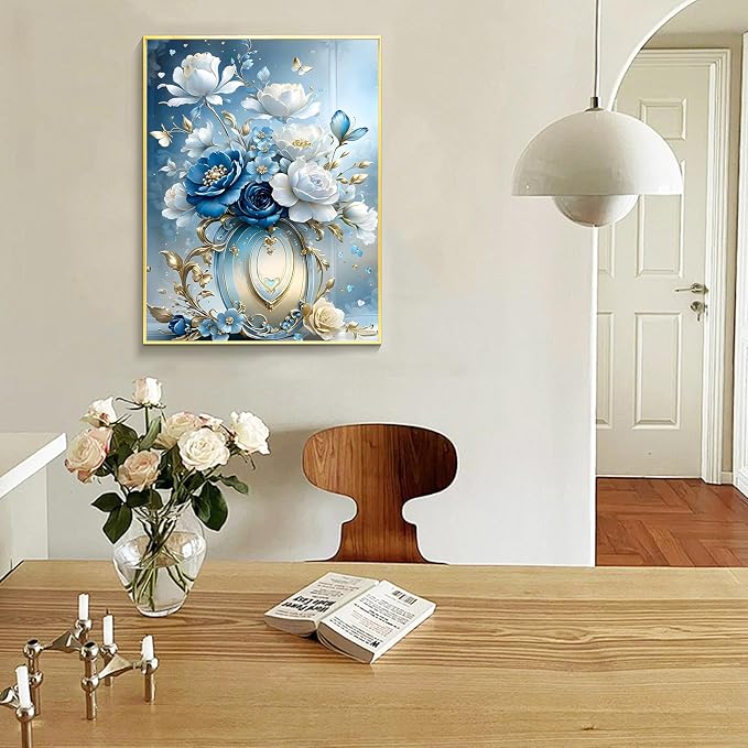 Ycydilirab Flowers Diamond Art Kits for Adults- 5D Diamond Painting for Adults Flowers, DIY Gem Painting Perfect for Relaxation and Home Wall Decor 12x16inch