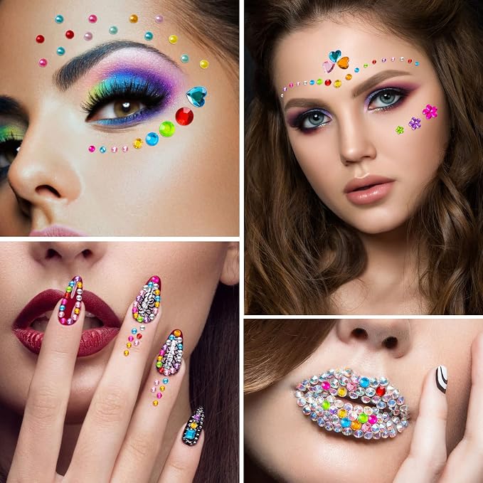 Gem Stickers, 1510pcs Rhinestone Stickers for Crafts, Self Adhesive Jewel Stickers, Acrylic Bling Gems Jewels Stickers for Crafts, Stick on Gems for DIY, Crafts, Craft Supplies for Kids