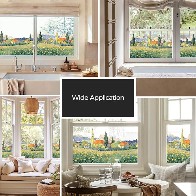ADD.HERES Stained Glass Window Film, Window Film Decorative, 17.5 x 39.37in