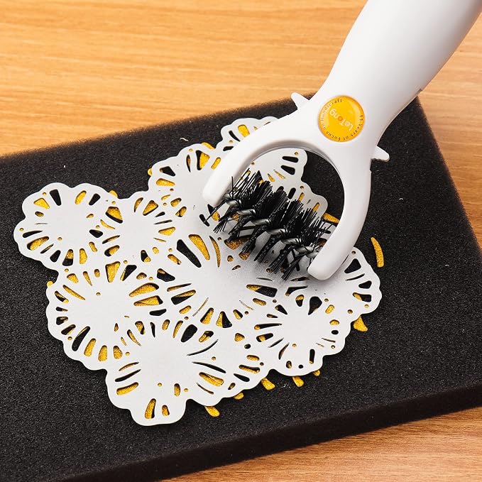3 in 1 Multipurpose Craft Tool, Die Brush, 3-in-1 Weeding Tool,Brush,Scrape,Pierce,Embossing and Cutting Machine Accessory, Retractable Design,Die Brush and Foam Pad,Intricate Die Paper Remover Set