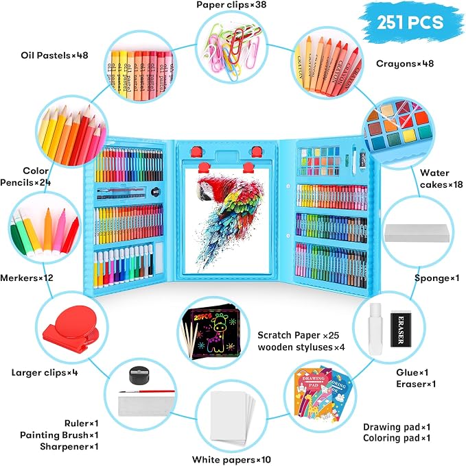iBayam Art Kit, 251-Pack Art Supplies Drawing Kits, Arts & Crafts Gifts Box