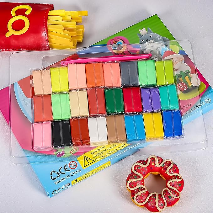 CiaraQ Polymer Clay Kit, Mini Modeling Clay Set | for Kids/Beginners/Artist, 24 Colors
