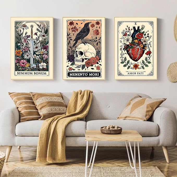 Mandun Tarot Paint by Numbers Kit for Adults, 3 Pack, 7.8x11.8 inch | DIY Painting Kits Crafts for Adults, Relieve Stress, Frame Canvas, Wooden Easel, Gift Box, Home Wall Decor
