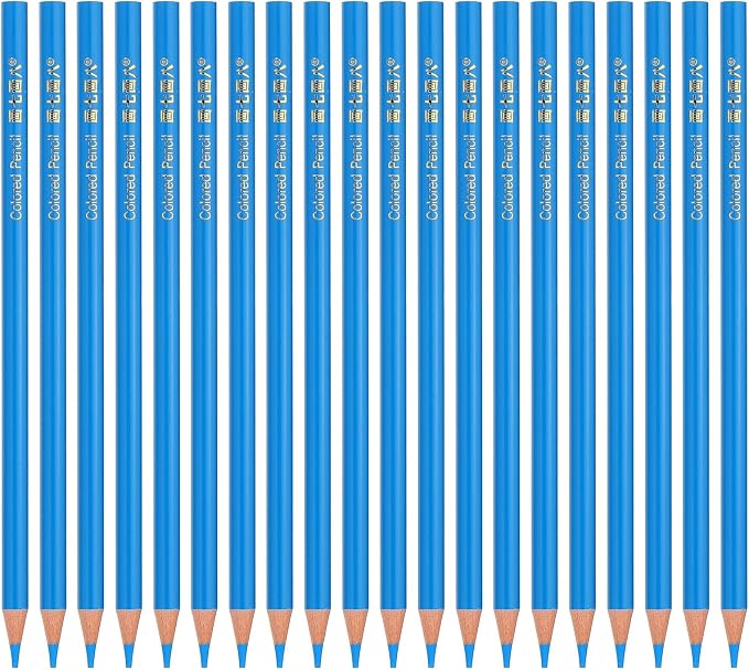 PATIKIL Sky Blue Colored Pencils Set,20 Pcs Oil Color Pencils Wooden Coloring Drawing Pencil for Artists Art Painting