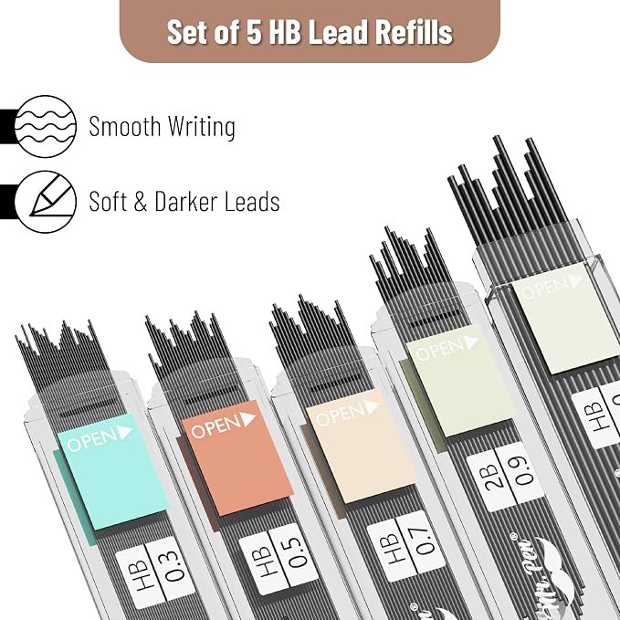 Mr. Pen- Art Mechanical Pencil Set, 5 Metal Mechanical Pencils (0.3, 0.5
