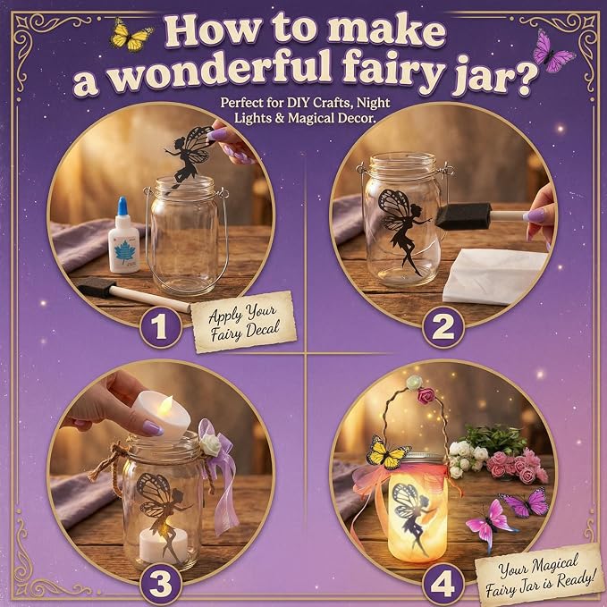 Alritz Fairy Lantern Craft Kit Mason Jar Night Light Ages 6+