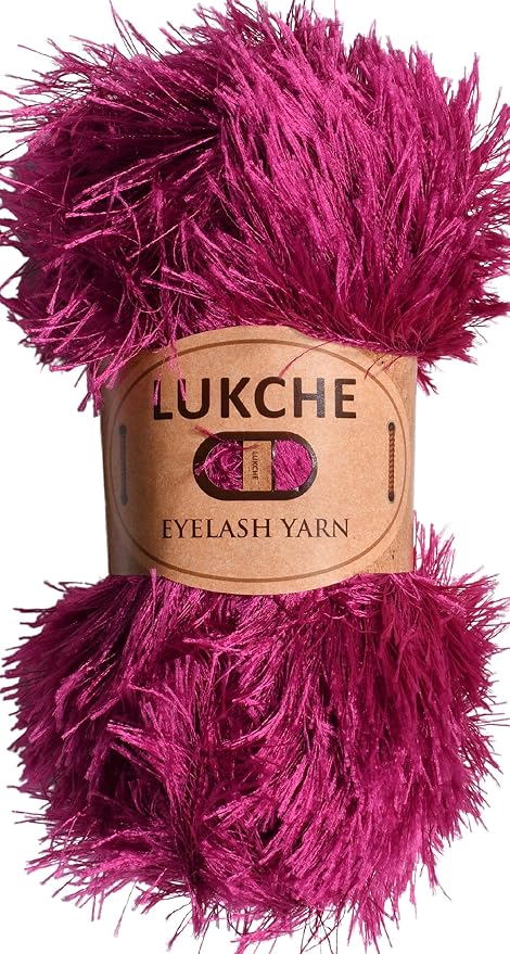 Eyelash Fun Fur Yarn Premium 100% Polyester 164 Yds (150 Mt), 3.53 Oz (100 Gr) Colorful Crochet Yarn Dıy Hand Knitting. (Fuschia, 1 Skein)