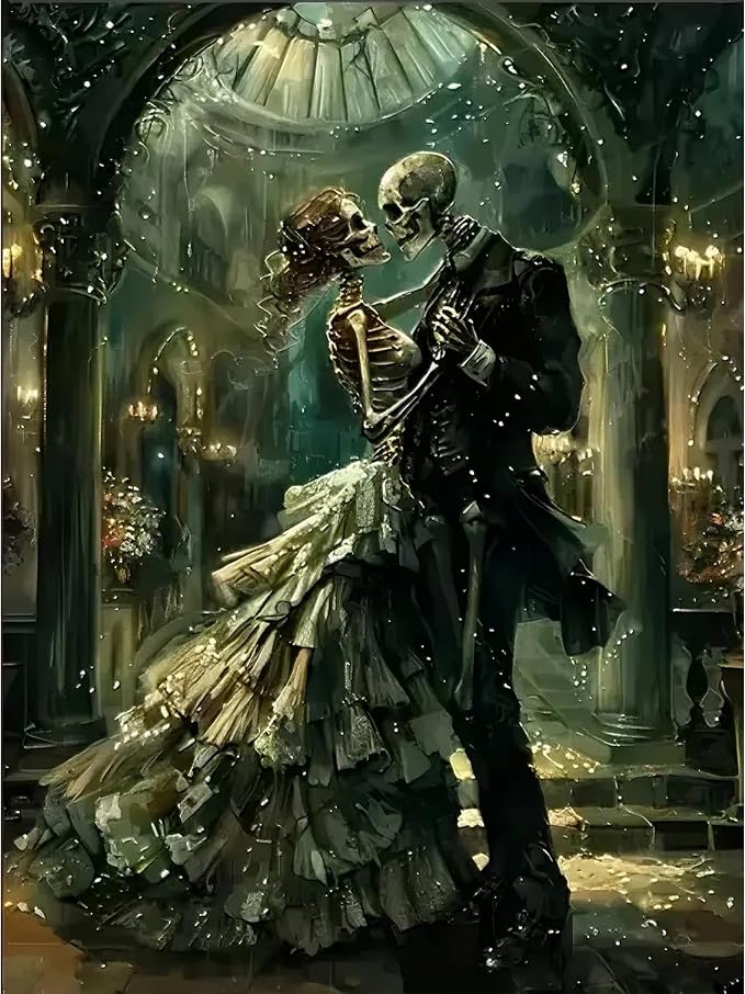 NEGEKFKX Skull Paint by Numbers Kit for Adults Beginner,Skeleton Easy Adult Paint by Number Kits on Canvas DIY Painting for Beginners Art by Numbers for Home Wall Decor 16x20 Inch