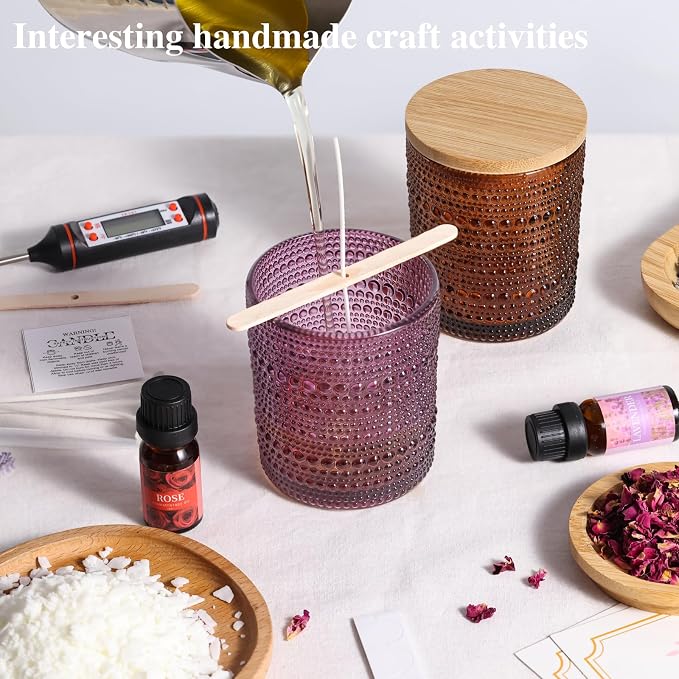 DARJEN Candle Making Kit for Beginners, 2 Jars Soy Wax Scented DIY Set | 100% Soy Wax, 10oz Glass Jars, Natural Cotton Wicks, Pleasant Scents, Instruction& More- Perfect as Home Decorations