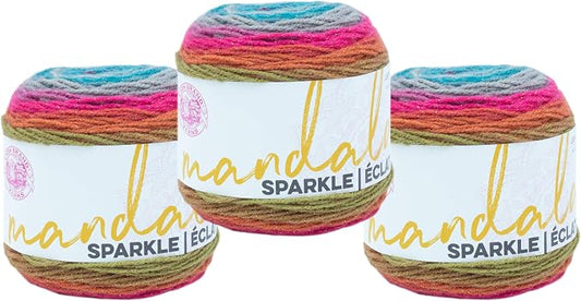 (3 Pack) Lion Brand Yarn Mandala Sparkle Yarn, Astrid
