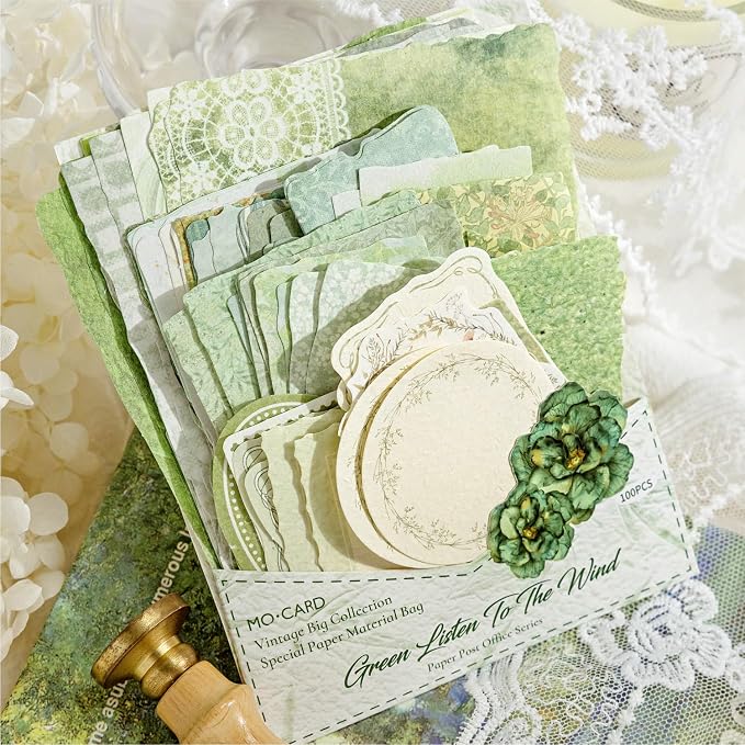 100 Sheets Vintage Scrapbook Papers Journaling Scrapbooking Supplies Kit junk journal supplies Decorative Craft Paper for Planner, Collage Paper Embellishment