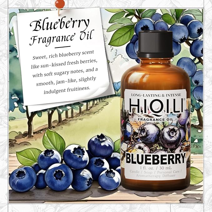 HIQILI Blueberry Fragranc Oil for Soap & Candle Making Supplies - 1 Fl Oz