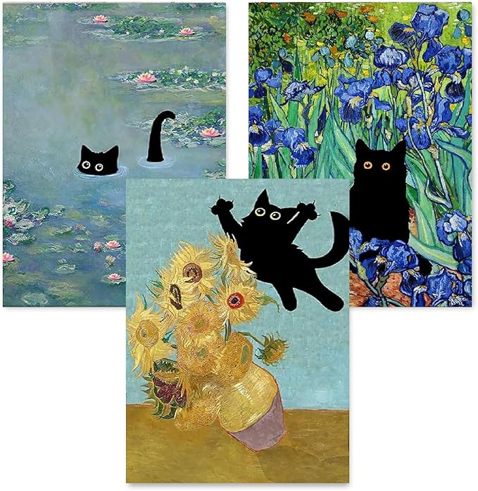 3 Pack Black Cat Diamond Art Kits for Adults Diamond Painting Kit Beginner