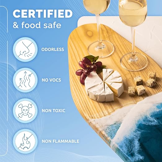Craft Resin Crystal Clear Epoxy Resin Kit - Food Safe, UV Resistant - 64 Oz | Low Viscosity, Self Leveling Casting Resin Epoxy for DIY Art, Wood, Jewelry Making, Coasters & Molds